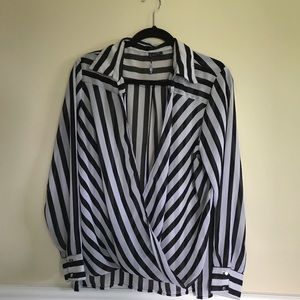 Black and White Crossover Top